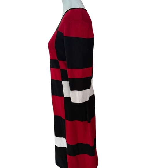 DANNY & NICOLE Color-block Red, Black, & White Sweater Dress Size L - Picture 5 of 8